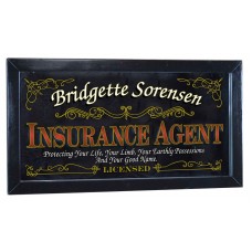 Insurance Agent Personalized Bar Occupational Business Mirror Sign Pub Office   253807751457